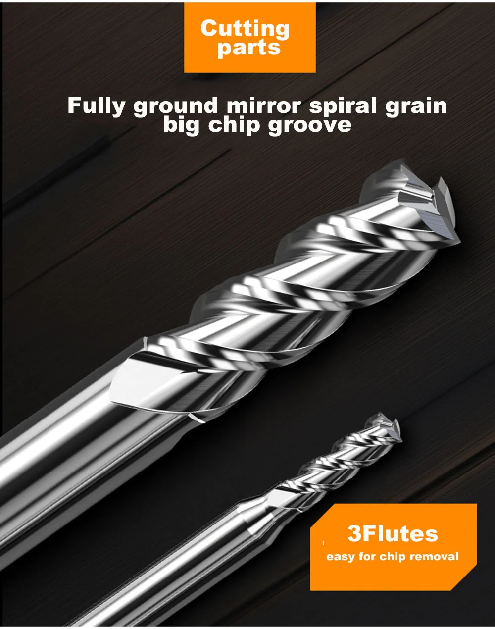 HRC55 Holzbearbeitungswerkzeuge Gerade Nuten CNC Hartmetall-Schaftfräser Aluminium Kupfer Holzfräser Fräswerkzeuge – Detail 5