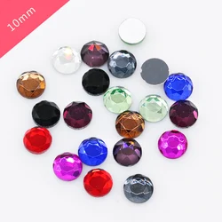 20pc 10mm Round Color Foiled Flat Back Faceted Crystal Glass Rhinestone Stones Gem Crystal Eye Facet Jewelry Making Beads Crafts