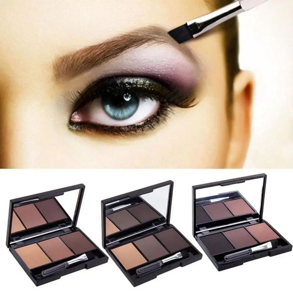 Eyebrow Powder Palette Cosmetic Eye Brow Enhancer Professional Waterproof Makeup Eye Shadow With Brush Mirror Box