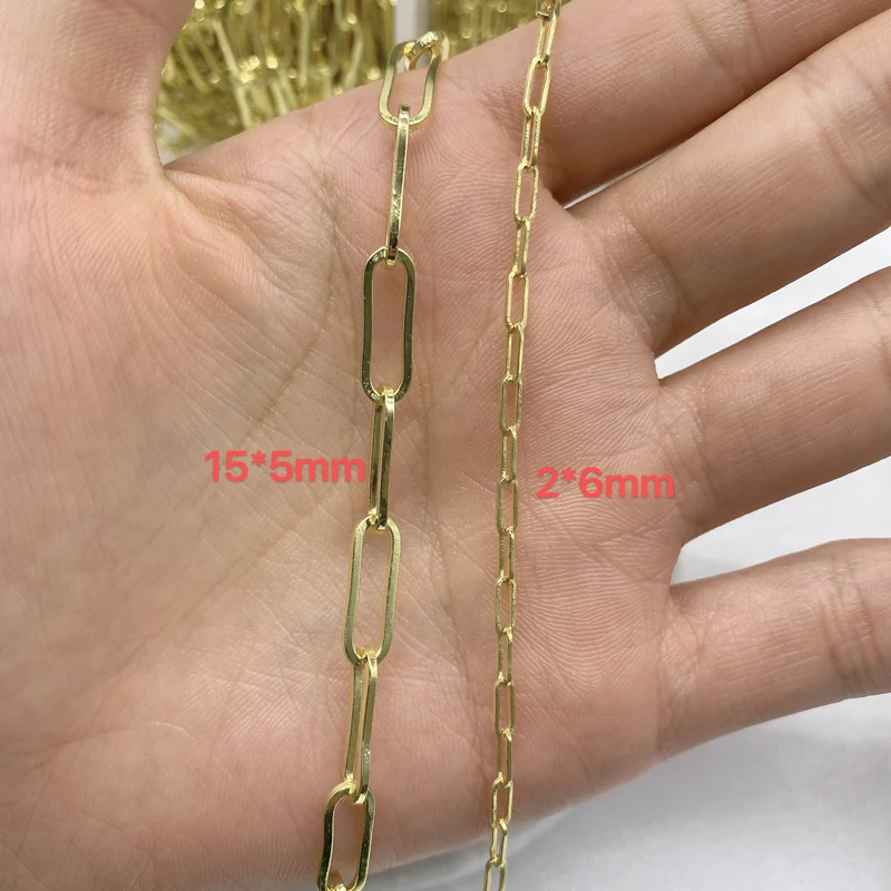 

10 Meter/Roll Wholesale DIY Handmade Jewel Making Accessories Meters 15*5mm 2*6mm Size Roll Chains