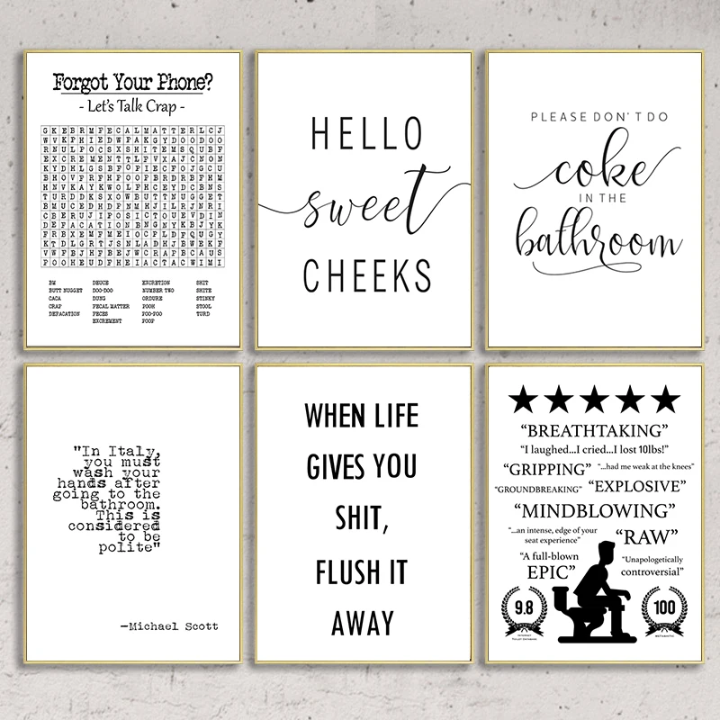 Toilet Rules Wall Art Canvas Painting Modern Funny Bathroom Rules Sign Poster Prints Toilet Humour Picture Bathroom Home Decor