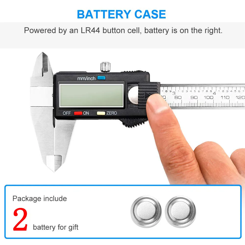 Digital Caliper 6 inch Vernier Caliper Digital Measuring Tool Stainless Steel Caliper Tool Inch/Metric Conversion Large LCD