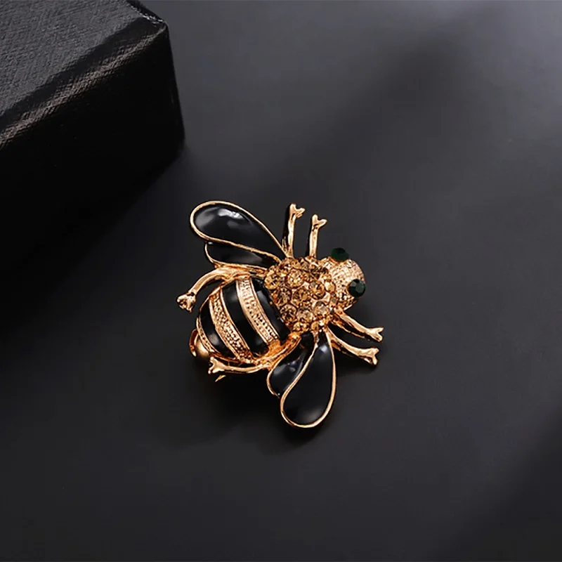 Bee Kind Pin Honey Brooch Bee Lapel Pin Be Kind Enamel Pin Gold Color Champagne Rhinestone Animal Jewelry Brooches For Men Women