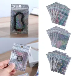 10 Pcs Zip Plastic Bag Aluminum Foil Hologram Food Pouch Small Water Proof Zipper Self Seal Reclosable Pouches