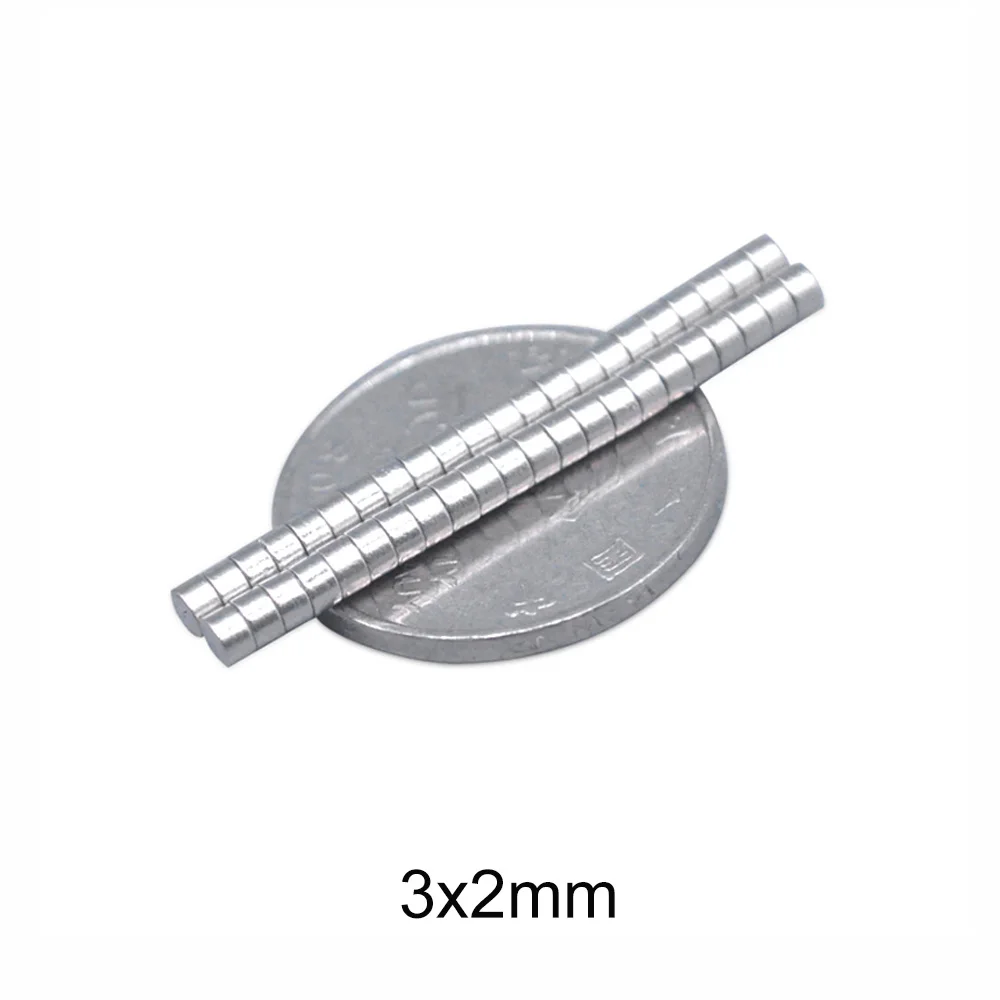 100~5000pcs 3*2 Strong Round magnet 3mm x 2mm Rare Earth Neodymium Magnet Art Craft Fridge Neodimio Imanes 3x2 small disc magnet