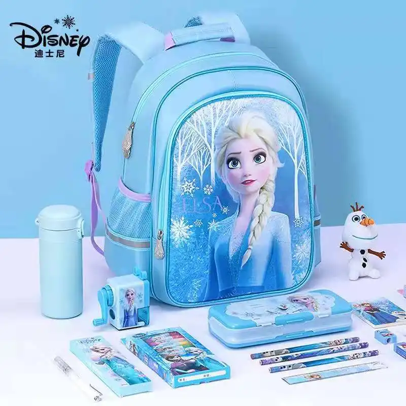 Disney Frozen School Bag For Girls Elsa Anna Primary Student Shoulder Orthopedic Backpack Large Capacity Birthday Gifts Mochila