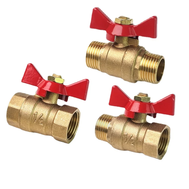 

Brass Small Ball Valve 1/4'' 3/8'' 1/2'' 3/4'' Female/Male Thread Valve Connector Butterfly Handle Tap water switch Pipe Fitting