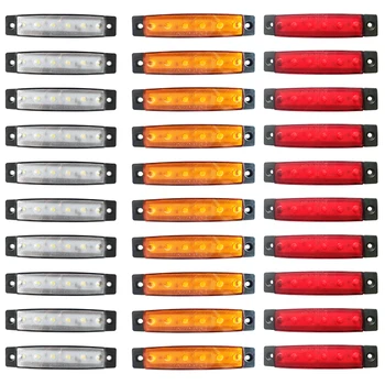 10PCS Lkw Anhänger Seite Marker Indikatoren Licht Auto Signal Bremse Hinten Warnung Rücklicht LED 12V 24V Warnung lampe Weiß Gelb
