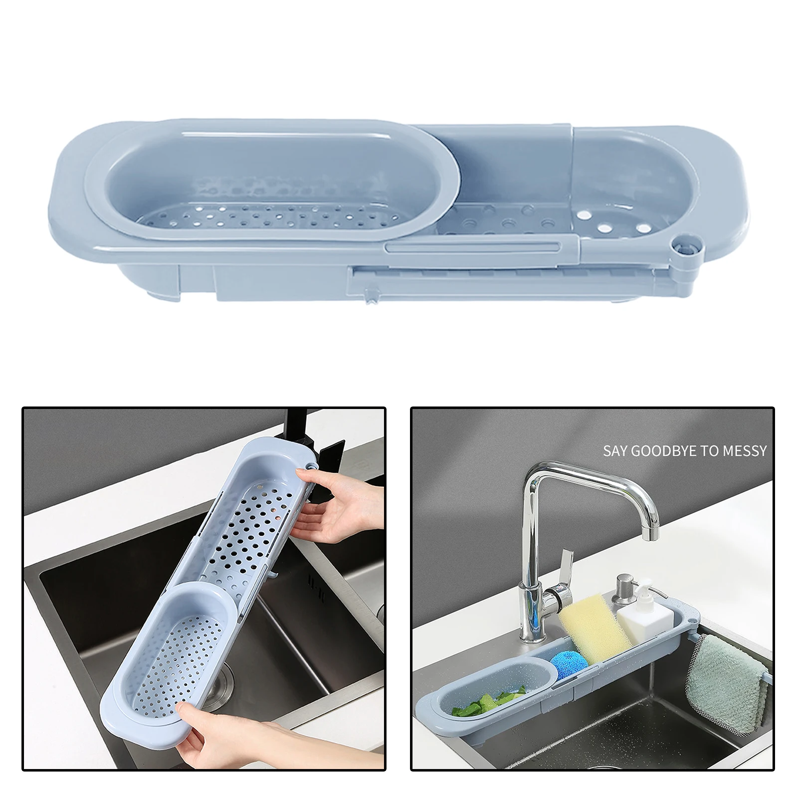 Kitchen Sink Organizer Dish Drainer Organizer for Soap Towel Rack Home Supply Kitchen Accessories Adjustable Shelf Storage Rack