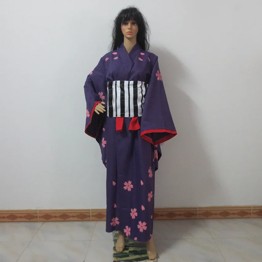 Rurouni Kenshin Kamiya Kaoru Print Kimono Cosplay Costume Lolita Cosplay Costume Customize Any Size