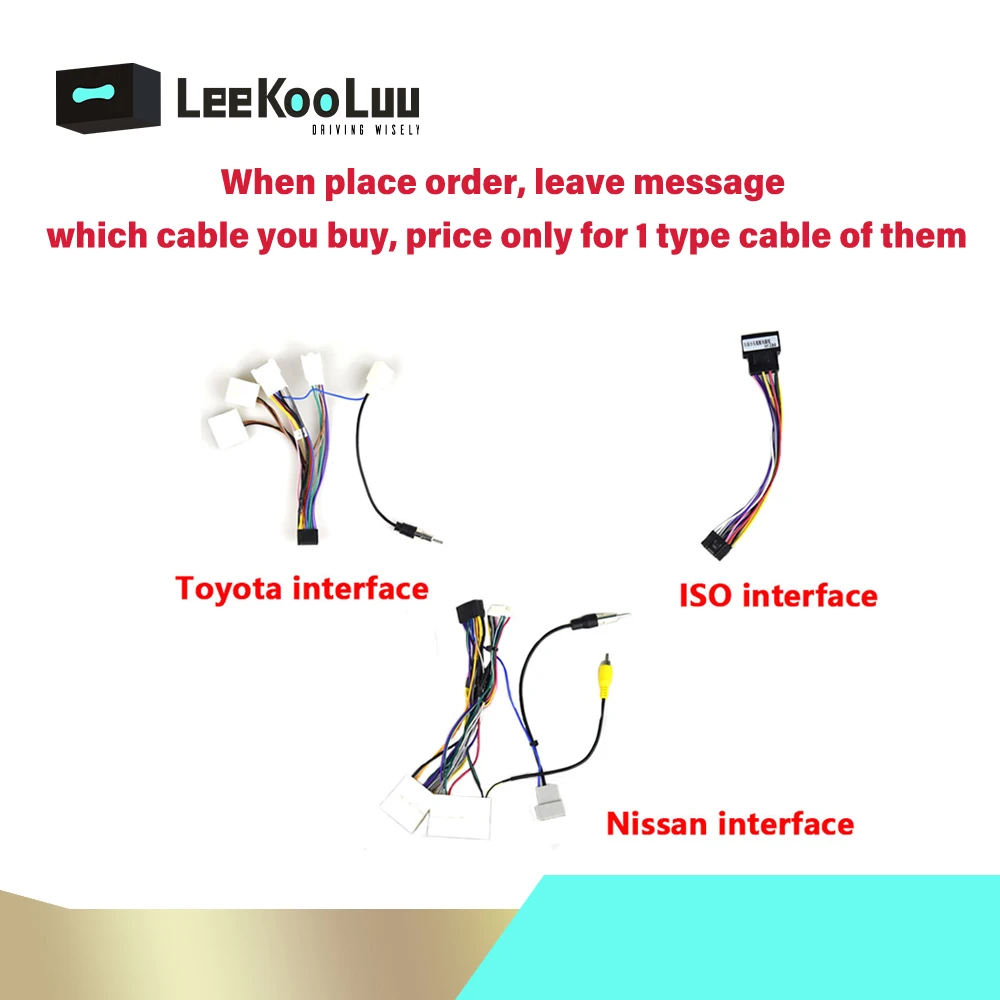 

Android radio Car Accessories Wire Wiring Harness Adapter Connector Plug Universal cable For Focus Kia Nissian Toyota Car