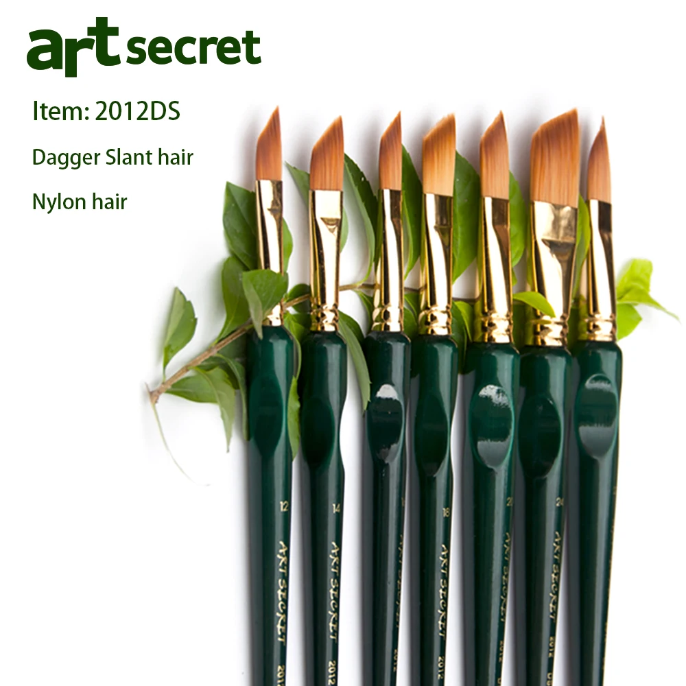 Artsecret Painting Brush Synthetic Hair Plastic Rod Acrylic Watercolor Art Supplies Brass Ferrule Have Defects No.2012DS