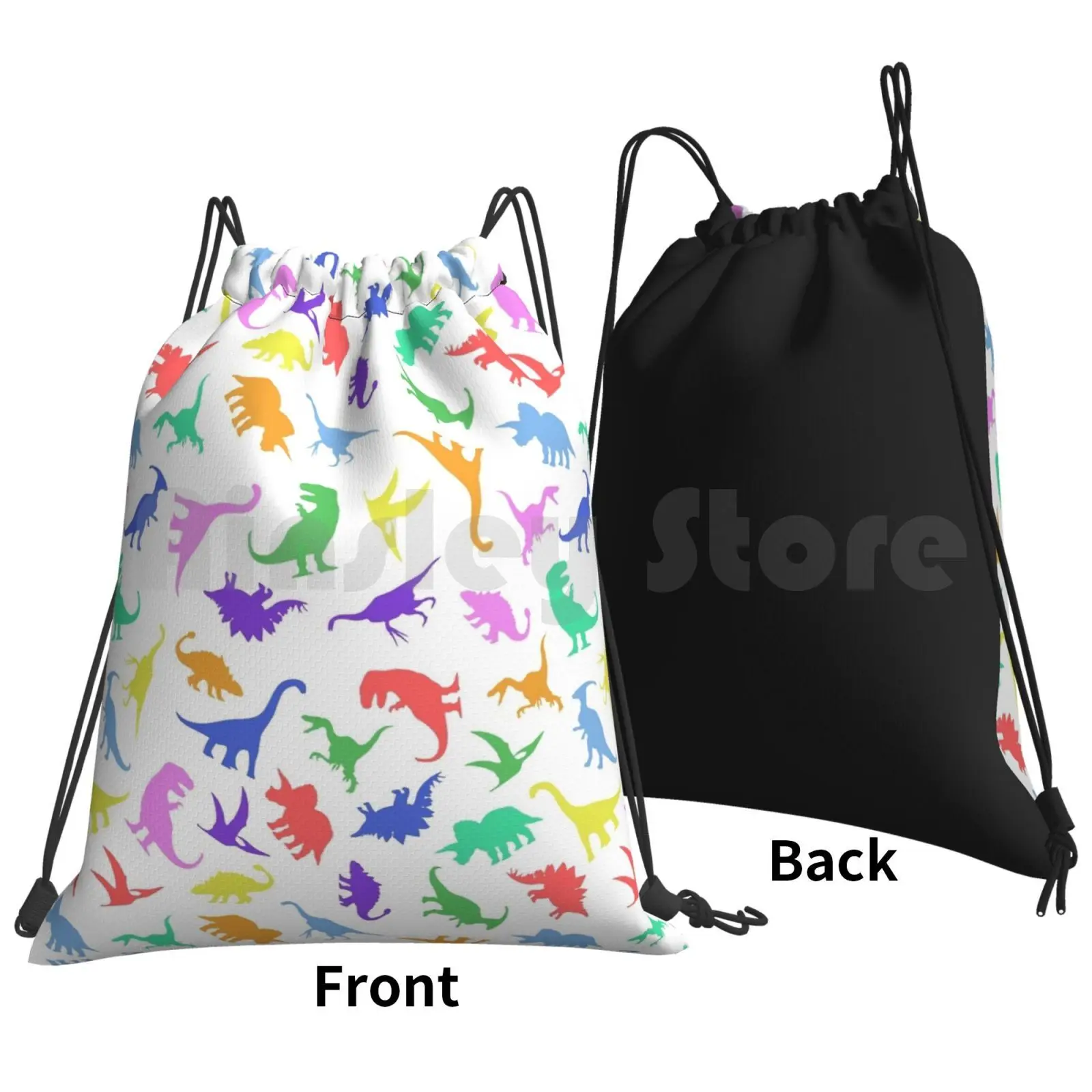 Fun Dinosaur Pattern Backpack Drawstring Bag Riding Climbing Gym Bag  Dinosaur Dinosaurs Dino Dinos Tyrannosaurus Rex T Rex