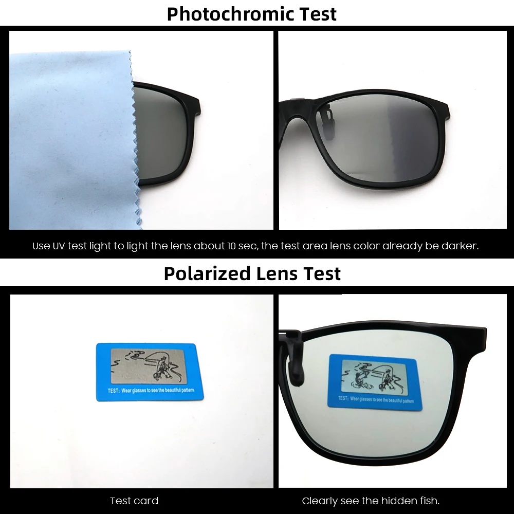 VIVIBEE 2023 Phân Cực Phi Công Lật Lên Clip Trên Kính Mát Nam Photochromic Polarised Chống Nắng Nữ Màu Sắc Mắt Kính Đổi Lái Xe Ban Đêm