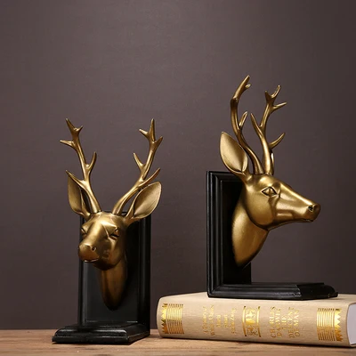 

Nordic home soft decoration living room resin handicraft furnishing office deer book by book stand decoration