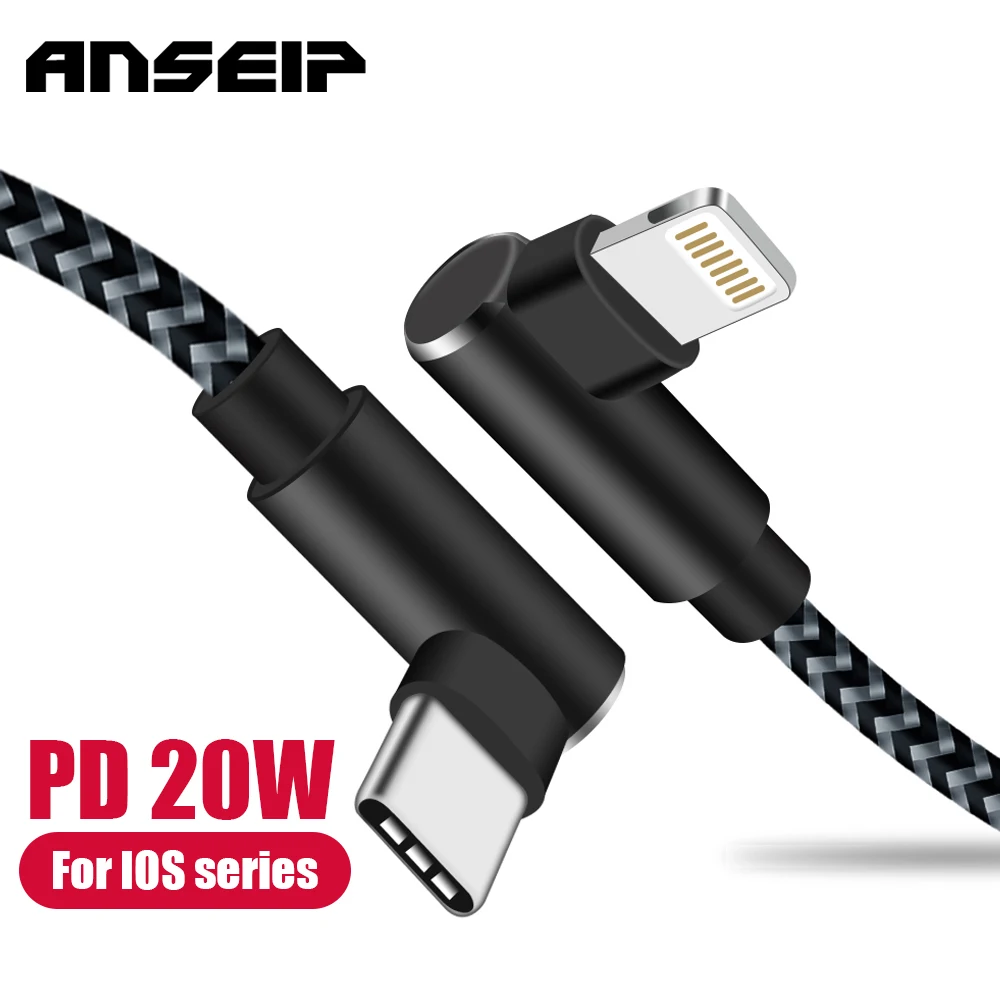 Зарядный кабель ANSEIP PD 20 Вт, USB Type C для IOS, быстрая зарядка для iPhone 13, 12, 11Pro Max, 6, 7, 8, iPad, зарядное устройство для передачи данных, USB C кабель, шнур