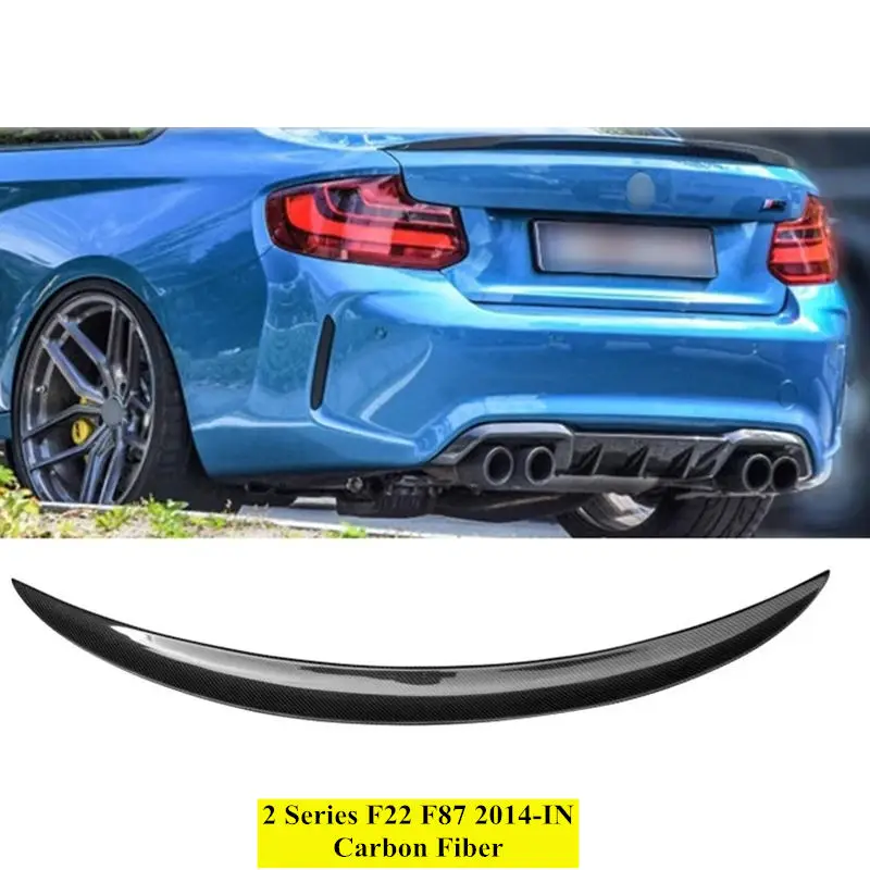 

1 Piece Car Auto Bumper Rear Spoiler 2 Series F22 F87 M2 220i M235i 228i 2014-IN Carbon Fiber Rear Wing P M4 PSM Style