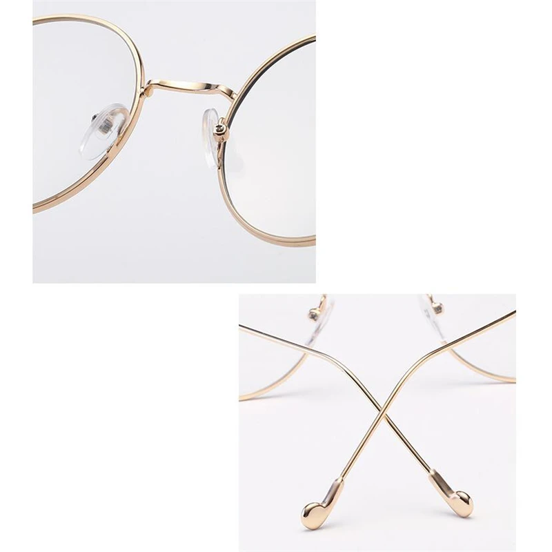 Metal Round Finished Myopia Glasses Women Men Retro Full Frame Clear Mirror Prescription Eyeglasses 0 -0.5 -1.0 -1.5 To -6.0