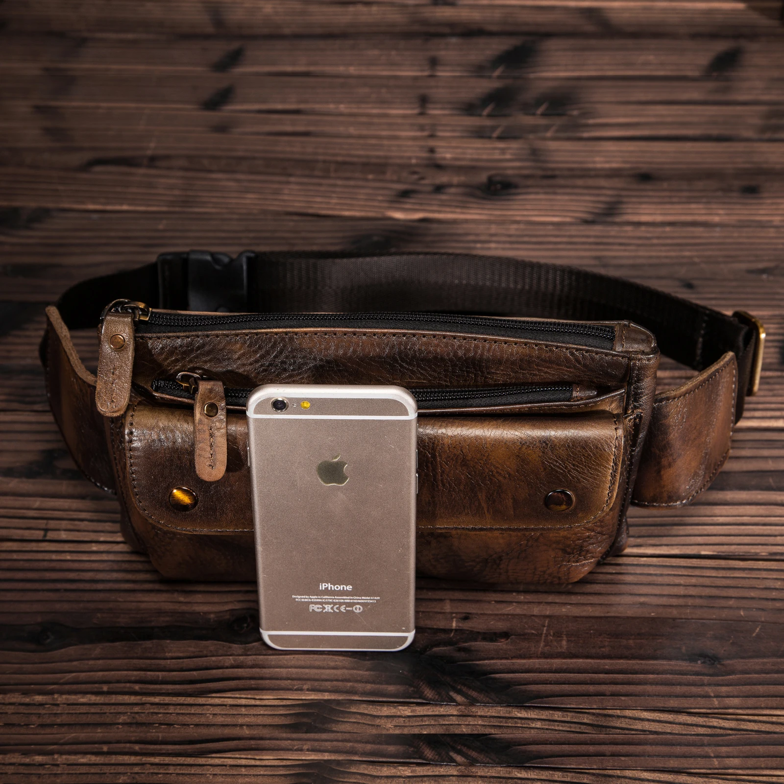 Cowhide Leather men Casual Fashion Travel Fanny Waist Belt Bag Chest Sling Bag Design Bum 7\