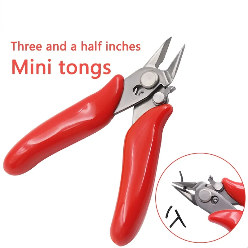 Diagonal Pliers 3.5 Inch Mini Wire Cutter Small Soft Cutting Electronic Pliers Wires Insulating Rubber Handle Model Hand Tools