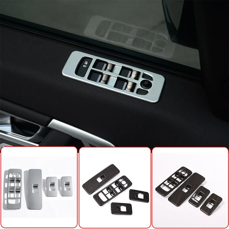 For Land Rover Discovery Sport 2015-2019 ABS Chrome/Carbon Fiber Window Lifter Switch Frame Decorative Sticker Car Accessories