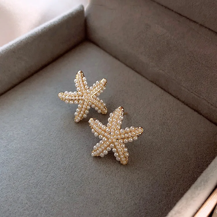 Pendientes de estrella de mar para mujer, aretes de diseño exquisito, temperamento para dormir, regalos de fiesta, joyería de moda para mujer
