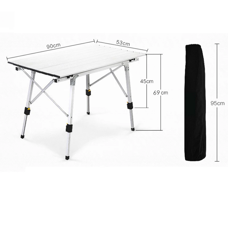 K-STAR Outdoor Folding Table Chair Camping Aluminium Alloy Picnic Table Waterproof Durable Folding Table Desk For 90*53*69cm New