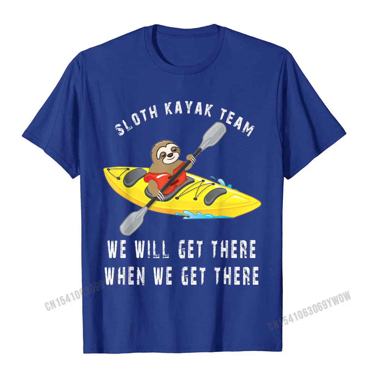 Sloth Paddling Kayak Team Funny Sloth Team T-Shirt Camisas Men Tees Graphic Casual Cotton Men T Shirt Casual