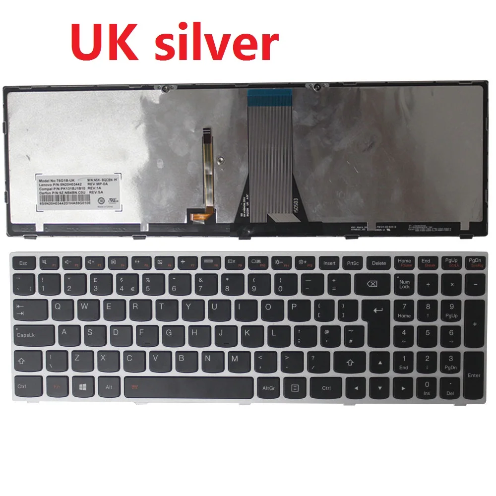 US/UK/SP/teclado español para LENOVO 25210921 V-117020ZS1-US 25214811, 25214781 de 25214751 PK130TH2A00 NSK-BQ0SN NSK-BQ0SN 01