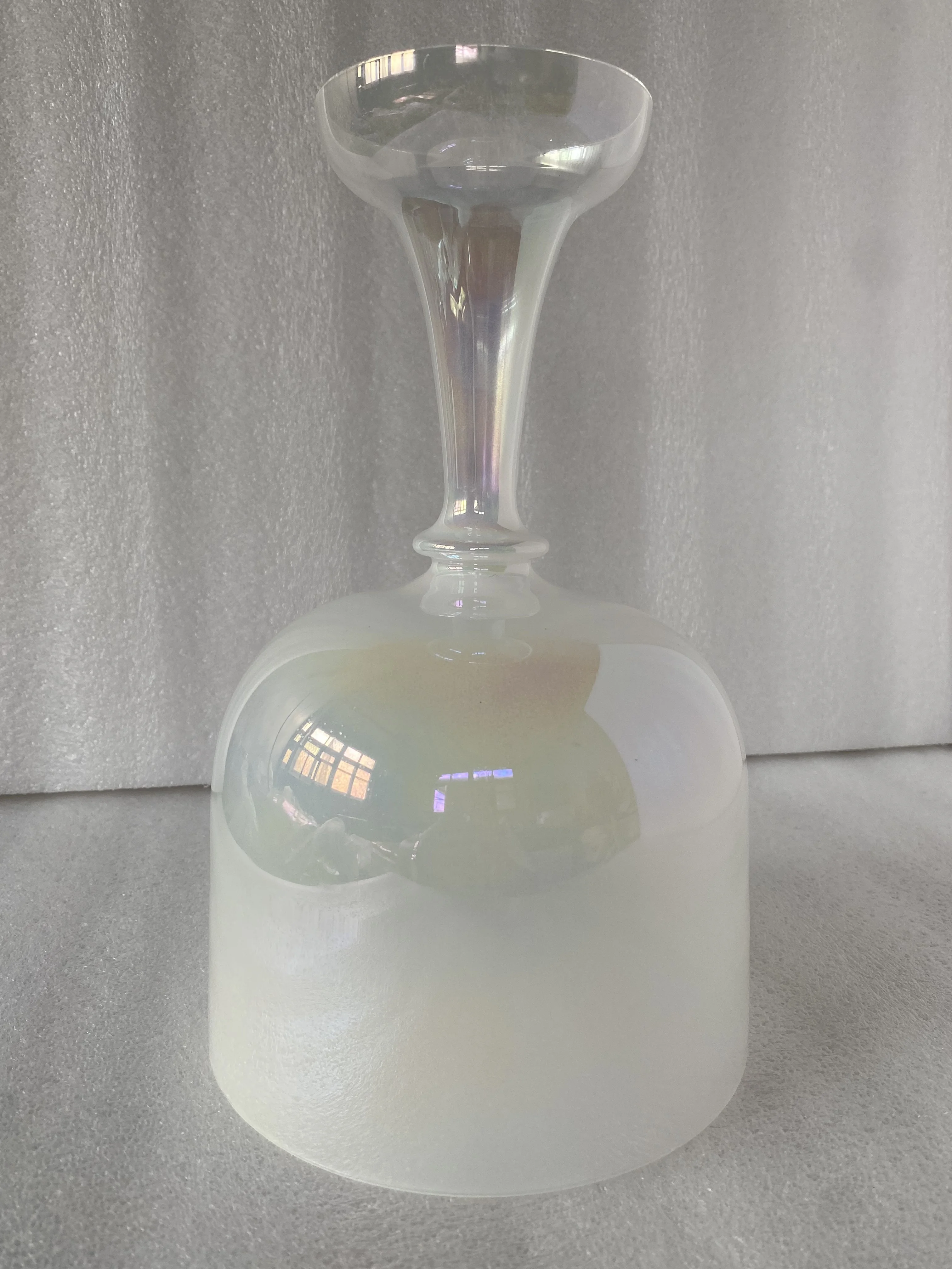 Magic white color chalice 4th octave D# note crystal singing chalice perfect pitch 432Hz for sound healing. view 2
