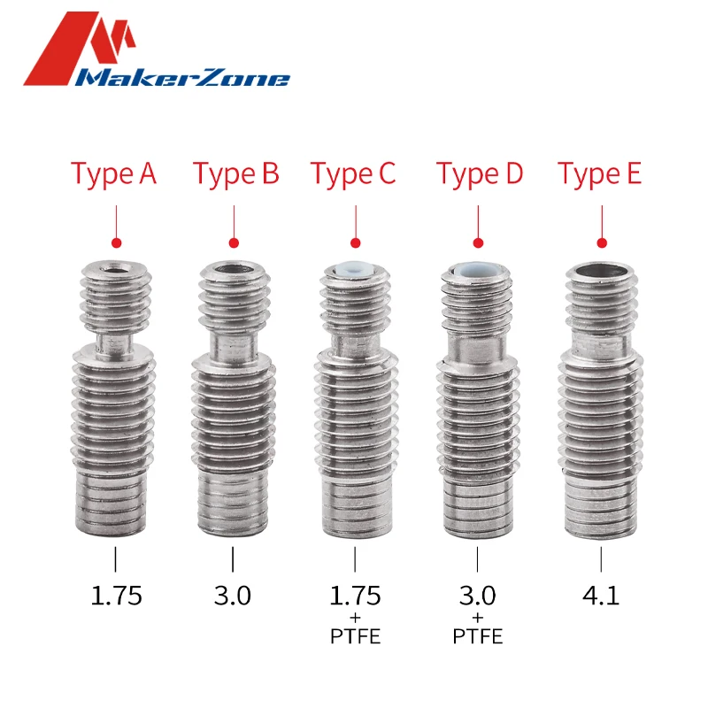 V6 Họng Nhiệt Phá Bowden PTFE Hotend J-Đầu M7 * M6 * 22Mm 1.75Mm 3mm Dây Tóc Khoan 4.1Mm 3D Máy In Thép Không Gỉ