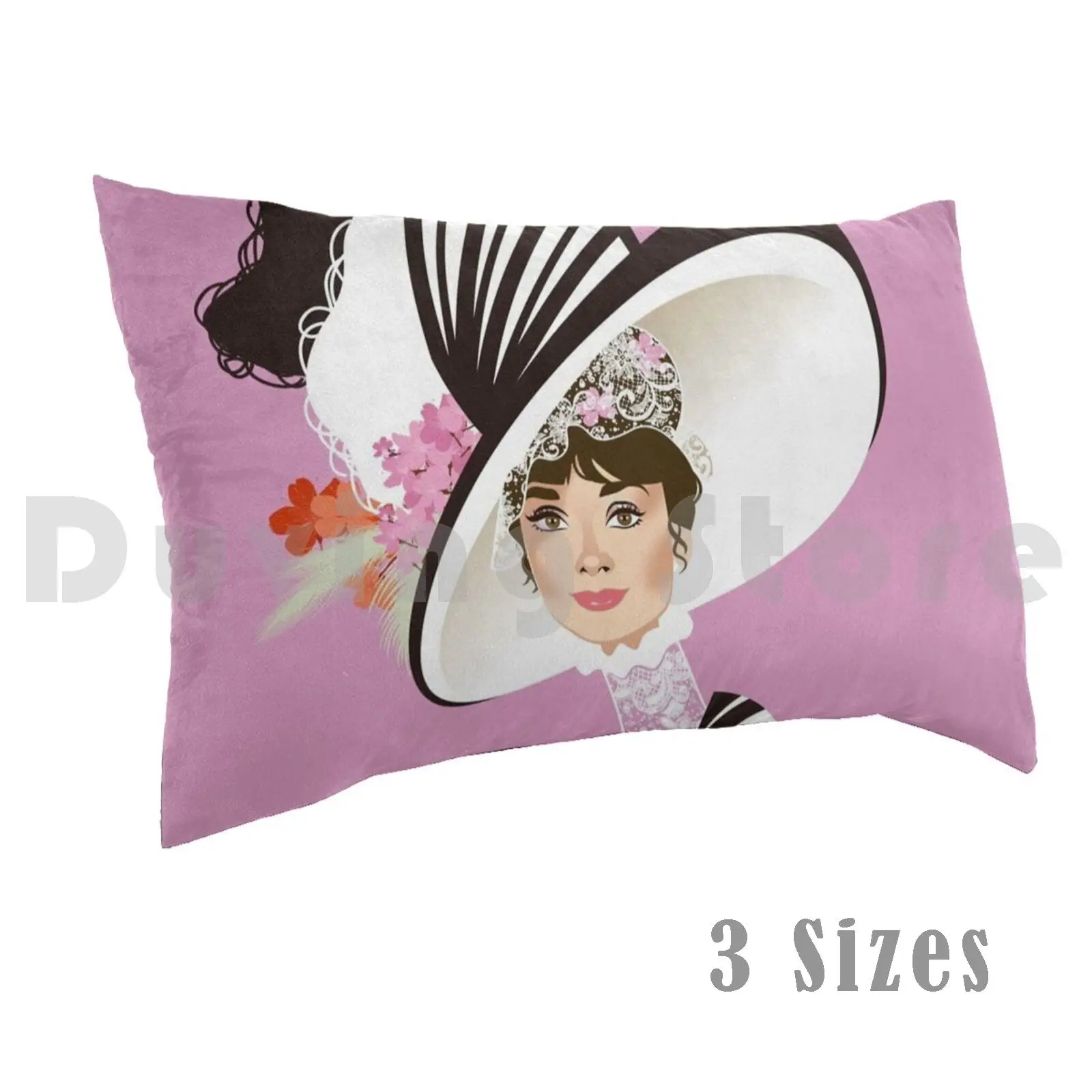 Eliza At Ascot Pillow Case Printed 35x50 Audrey Hepburn Eliza Doolittle My Fair Lady Musical Fashion Icon