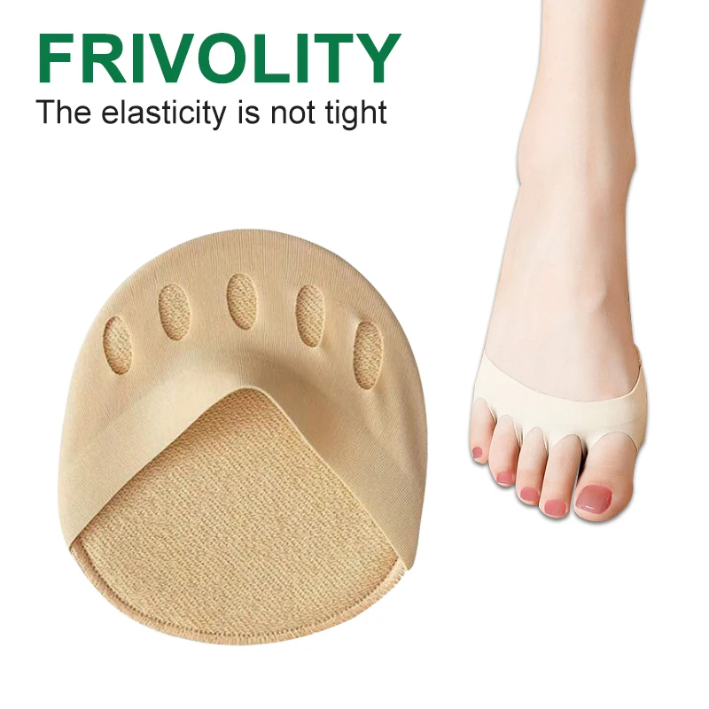 2pcs Five Toes Forefoot Pads for Women High Heels Half Insoles Calluses Corns Foot Pain Care Absorbs Shock Socks Toe Pad Inserts