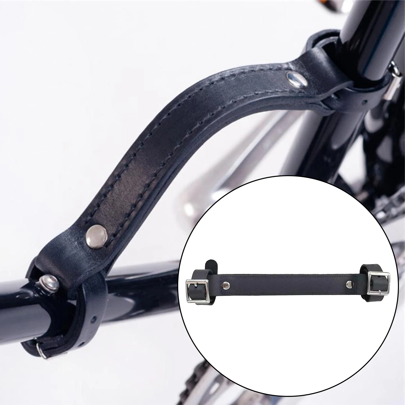 Adjustable Bike Frame Carry Handle Carrier Accessories Bicycle Lifting Leather Strap Frame Handle Lifter for Folding Bike