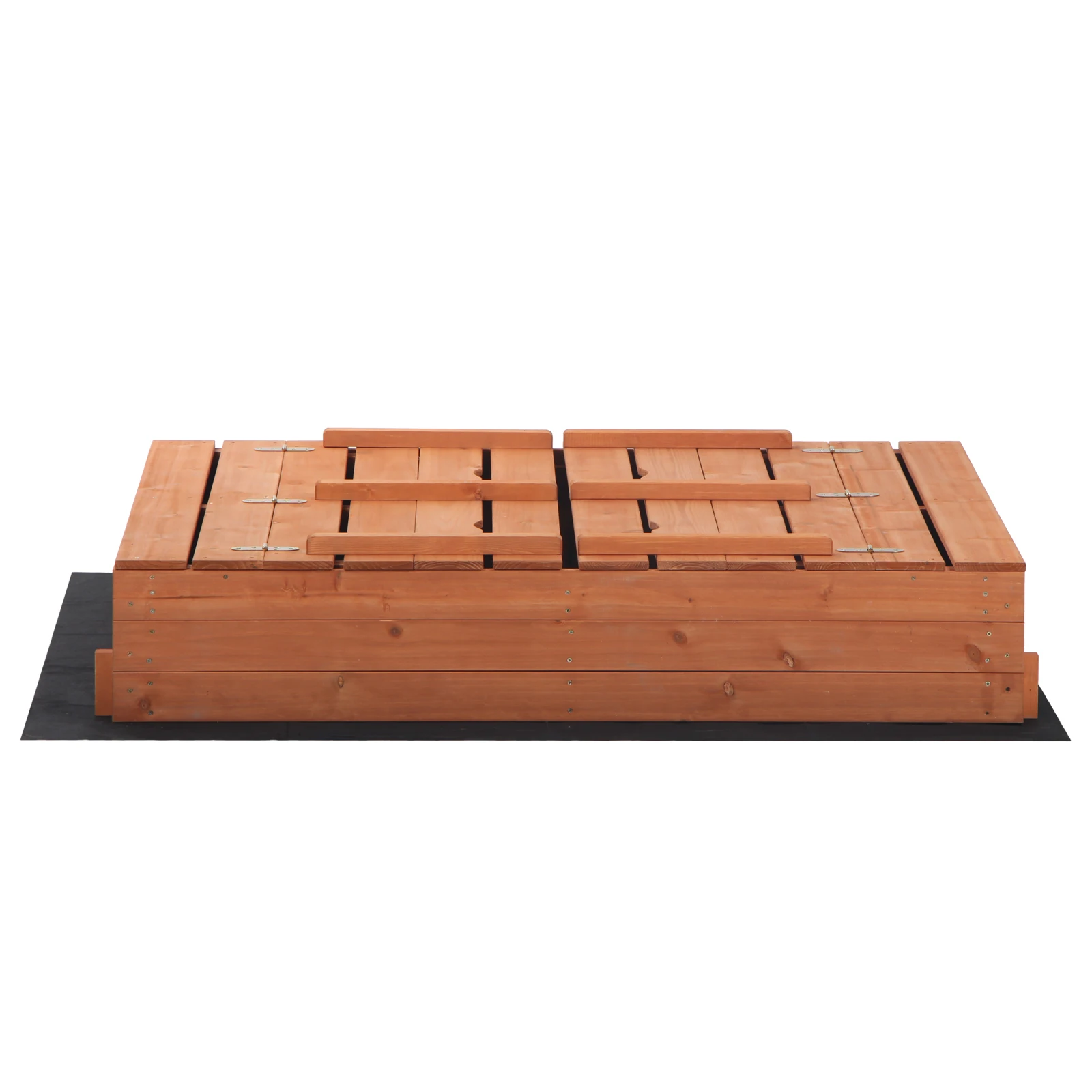 Wooden Sandbox Kids Outdoor Backyard Bench Play Sand Box