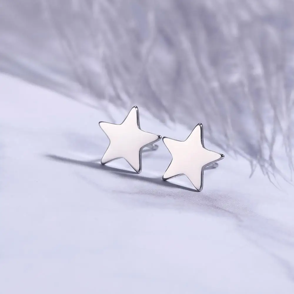 Sipuris Simple Star Stud Earrings Stainless Steel Pentagram Minimalist Earrings For Women Jewelry Girlfriend Gift Gold Color