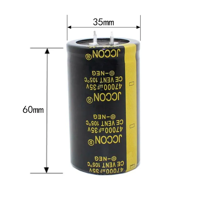 35v47000uf JCCON سميكة القدم كهربائيا مكثف حجم 35*60 العاكس السلطة مكبر للصوت الصوت مكثف الطاقة
