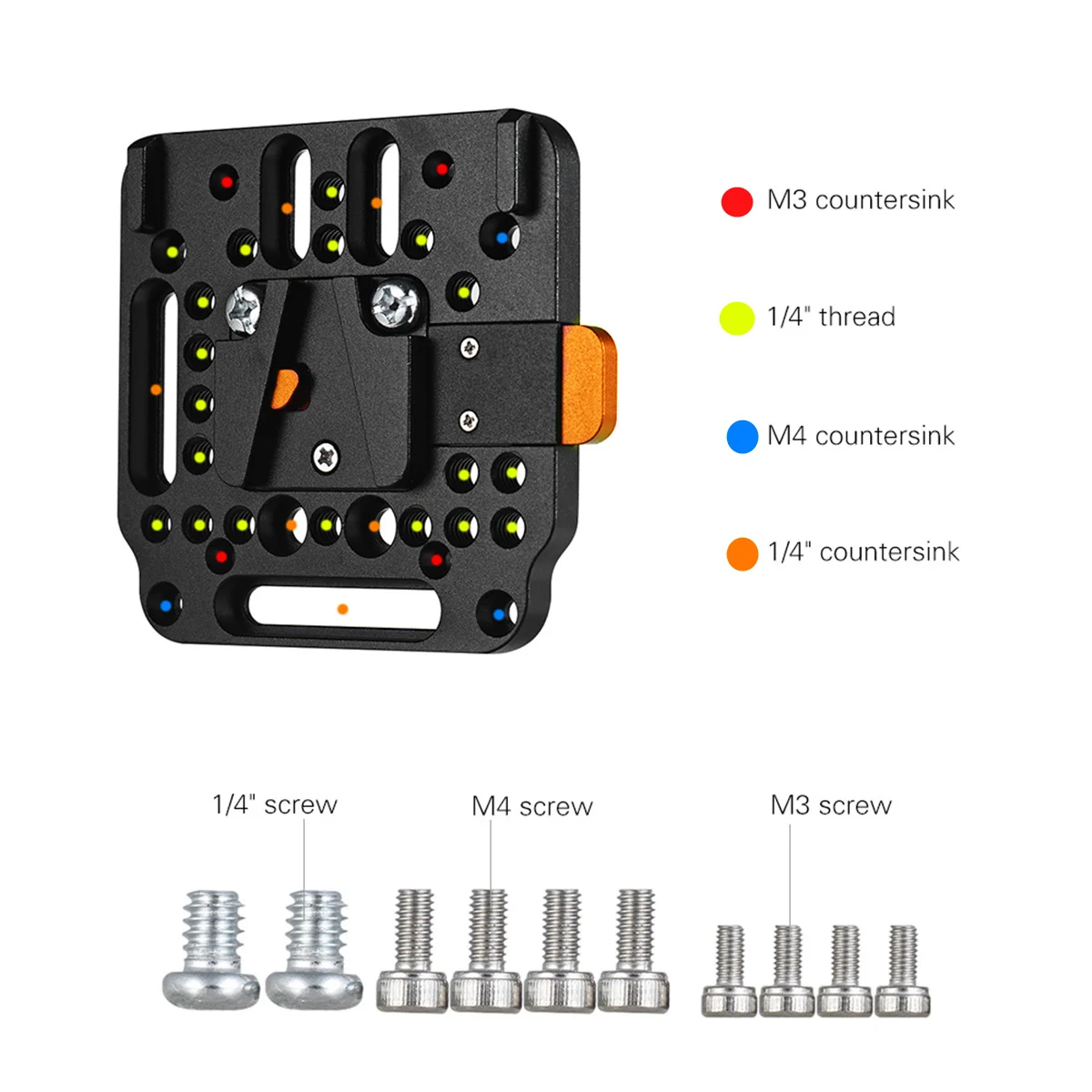 Imagem -02 - V-lock Quick Release Plate Mais m4 m3 Furo Rosca para V-mount Bateria Dji Ronin m mx Sony Fs7 Fs5 Fonte de Alimentação