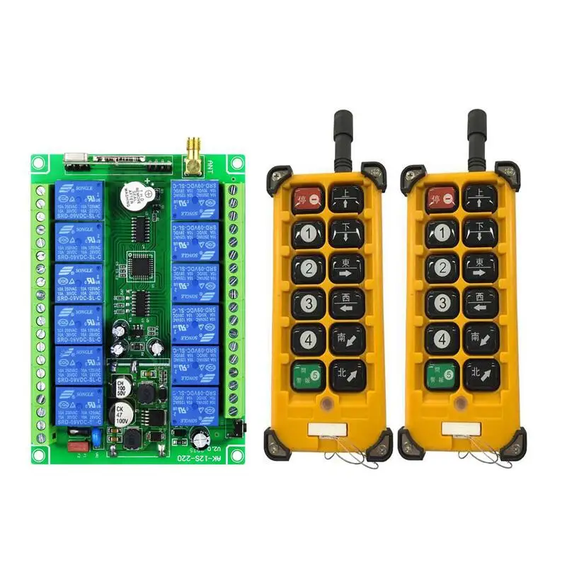 

universal DC 12V 24V 48V 10A 12CH Remote Control Switches Receiver& Transmitters 433mhz/315mhz crane power switch