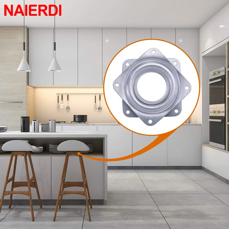 NAIERDI 3 inch Swivel Plates Furniture Turntable Rotary Full Solid Steel Ball Bearing 360 Degrees Rotating Hardware Fitting