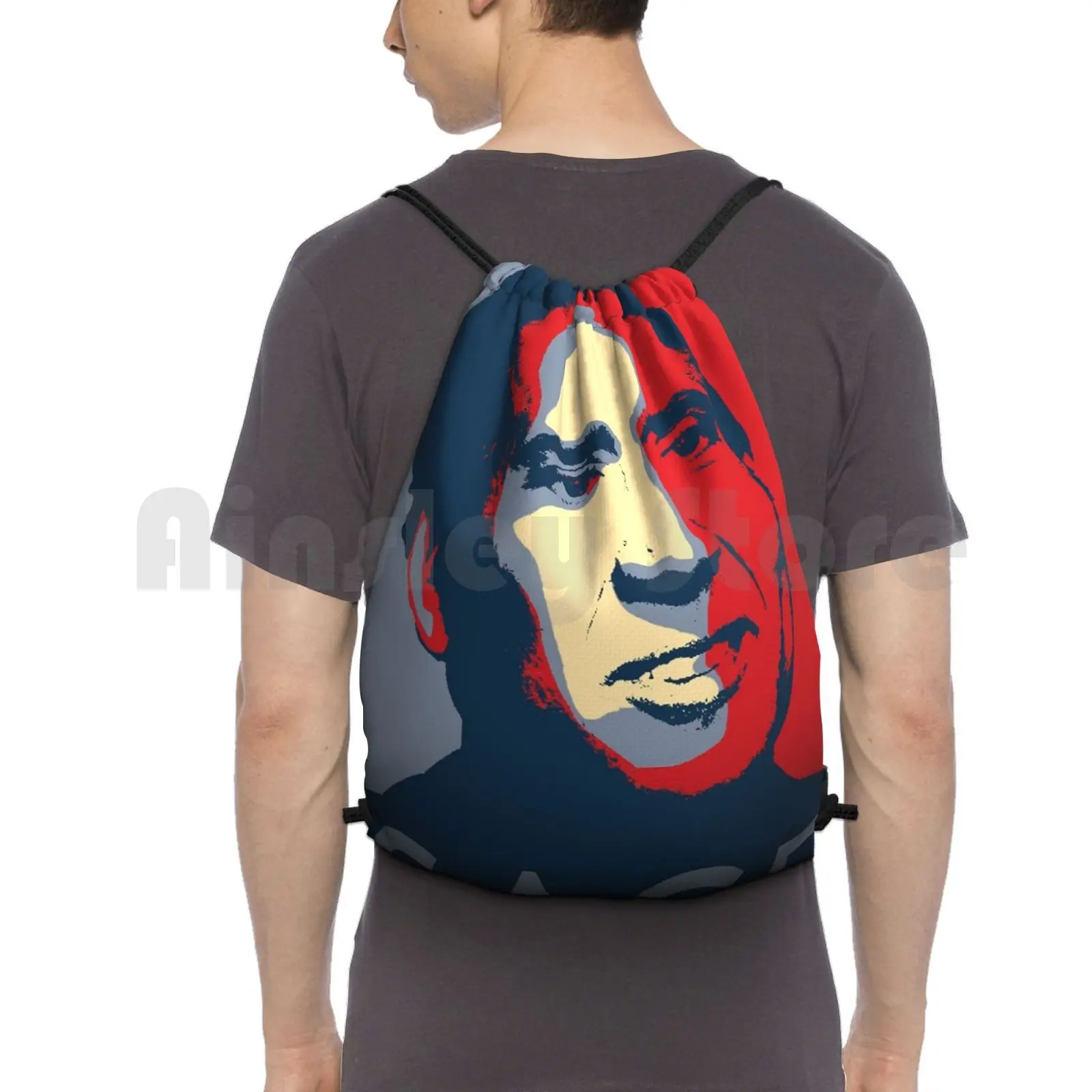 Nicolas Cage Pop Art Obama Style Poster Meme Backpack Drawstring Bags Gym Bag Waterproof Nicolas Cage Nicolas Cage