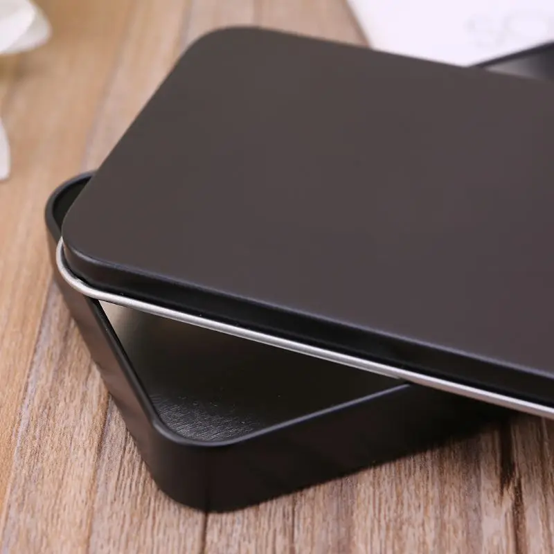 Caso organizador de metal pequeno folha de flandres pode caixa de armazenamento para maquiagem dupla pálpebra adesivo dinheiro moeda chave