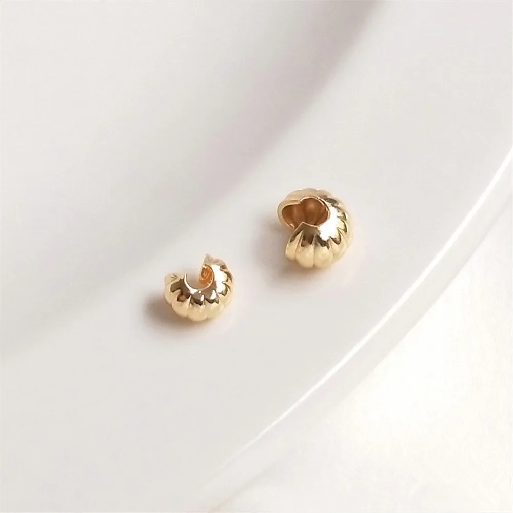 

14K Gold Plated Pumpkin grain half moon bag buckle crescent C buckle bag positioning bead bracelet end buckle DIY