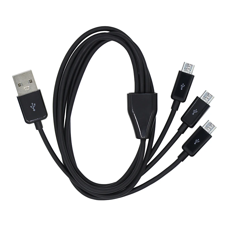 0.25M 1M 2M Dual Micro USB 3 Port Micro USB to USB Splitter Charging Cable For Smartphone Tablet