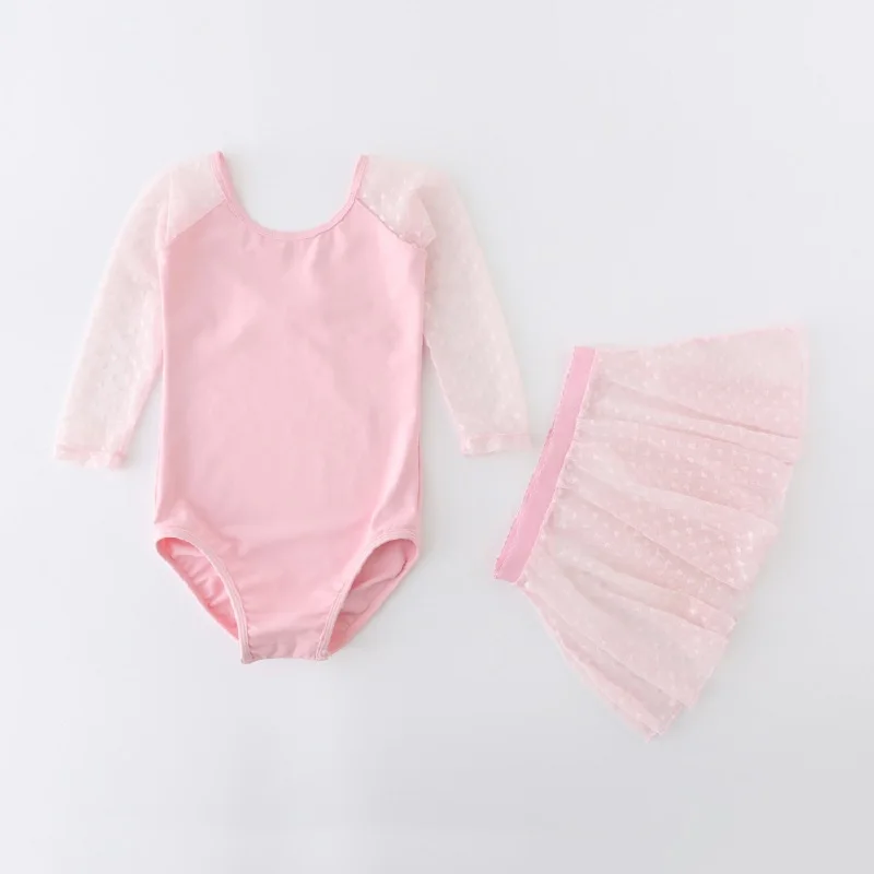 Abiti da ballo a maniche lunghe per ragazze, abito da ballo carino in cotone, abito da spettacolo teatrale per bambini, abito Tutu per bambini, gonne da ballo adorabili