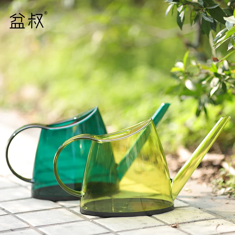 Oval transparent long spout watering pot Potted watering device for home gardening flowers and green plants 1.4L