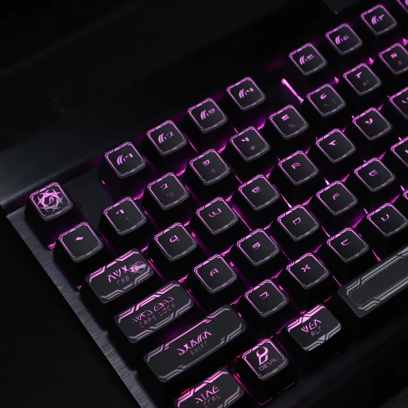 1 set high-end backlit keycap for ROG Annihilate mechanical keyboard black hole coating key cap for Corsair K70 K95 Razer Cherry