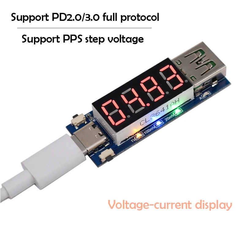 

PD2.03.0 Decoy Trigger Head Deceives Chip Board Voltage and Current Display PPS Type-C DC5.5*2.5MM