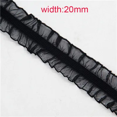 Black Mesh Net Lace Trim Elastic Bands Sewing Clothes Rubber Band Stretch Ribbon Riband Tape Hair Band DIY Bra Pants Waist 2M