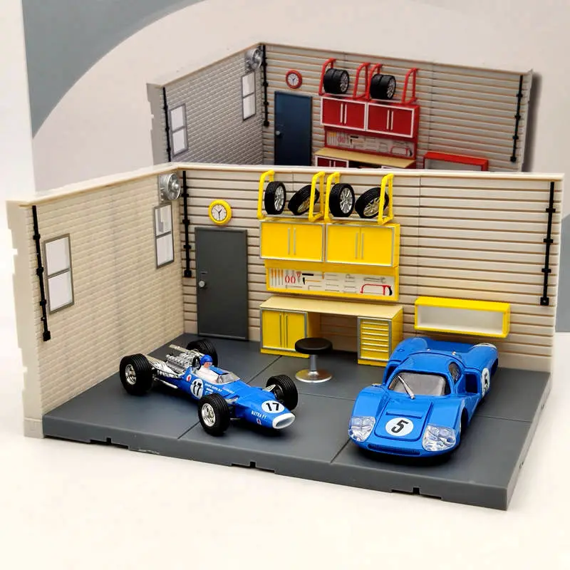 1/2/4 PCS 1:43 Scale Aurora Garage Diorama Scene Model (not include model cars)